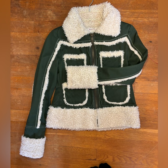 Cotton Y2K full zip jacket with faux fur trim - Picture 1 of 4